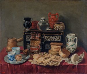 Nature morte avec un coffre en ébène