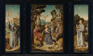 Un triptyque : Scènes de la vie de saint Jérôme, saint Antoine de Padoue, saint Bernard de Clairvaux - Antwerp School c. 1525 3