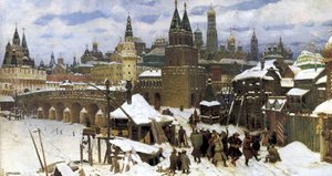 Moscou au XVIIe siècle. Le pont de Tous-les-Saints, 1901