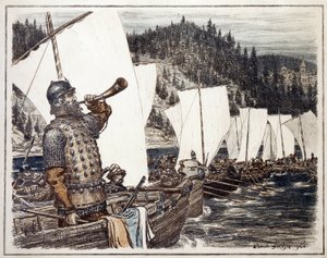 Yermak Timofeyevitch sur la rivière Irtych