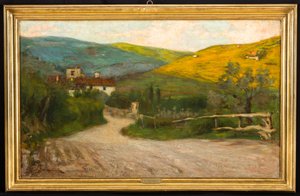Paysage toscan avec maison