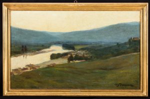 Paysage toscan avec rivière