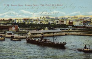 Dock nord et vue partielle de la ville, Buenos Aires, Argentine - Argentinian Photographer
