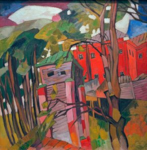 Paysage avec maison rouge - Aristarch Wassiljewitsch Lentulow