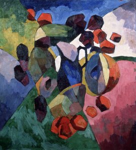 Pichet bleu et fruits