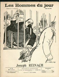 Couverture de « The Men of the Day », vers 1905 - Illustration par Aristide Delannoy (1874-1911) : Antisémitisme, Argent - Reinach Joseph (1856-1921), Singe
