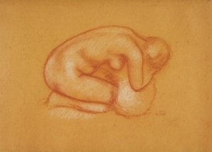 Modèle agenouillé avec la tête reposant dans les mains, tourné vers la droite - Aristide Maillol