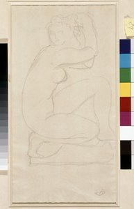 Cheveux nus. Dessin par Aristide Maillol (1861-1944). Plomb sur papier. Dim : 34x18,5cm. Musée Cantini, Marseille