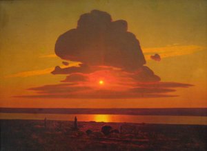 Russe : "Coucher de soleil rouge" Coucher de soleil rouge sur le Dniepr - Arkhip Kuindzhi