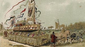 Barge sur le canal de Bruges-Gand, Pays-Bas espagnols, XVIe siècle