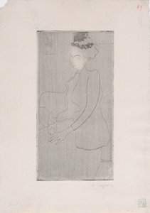 Femme assise avec chapeau à plumes vers 1893 - Armand Séguin