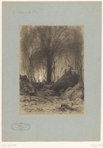 Paysage forestier avec rochers (Le village et les bois) - Armand Theophile Cassagne