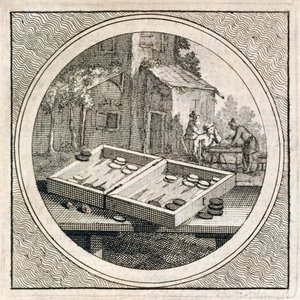 Jeu de backgammon et joueurs de Stichtelyke Zinnebeelde - Arnold Houbraken