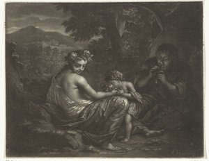 Bergère et berger avec leur enfant