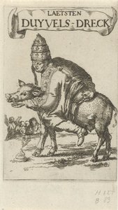 Pape sur un cochon - Arnold Houbraken