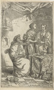 Deux femmes chez un devin - Arnold Houbraken
