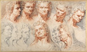 Treize études basées sur une tête impériale romaine - Arnold or Artus the Elder Quellin I