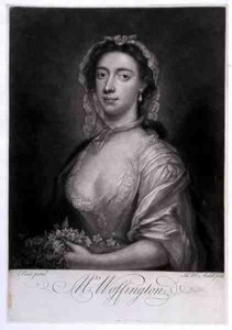 Mme Woffington, gravée par James McArdell - Arthur (after) Pond