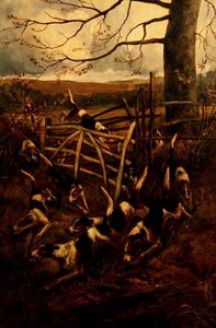 Par-dessus la clôture, ou chiens en pleine course - Arthur Alfred Davis
