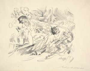 Deux figures féminines dans un paysage - Arthur Bowen Davies