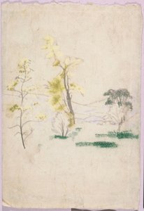 Paysage avec trois arbres seuls du livre de A.B. Davies, édition 33, 50 - Arthur Bowen Davies