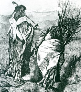 Hiawatha et Minne-Ha-Ha, gravé par Joseph Swain (1820-1909) 1870