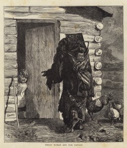 Femme indienne et papoose malade - Arthur Boyd Houghton