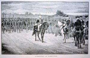Lord Cornwallis se rend à George Washington à Yorktown