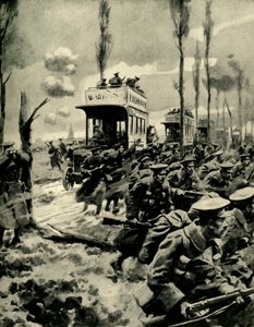 Bus londoniens utilisés pour transporter des troupes au front, Première Guerre mondiale, 1914-1918, vers 1920 - Arthur C. Michael
