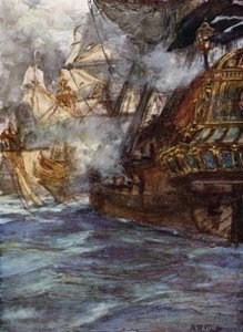Avery, le pirate, prenant les deux navires danois armés