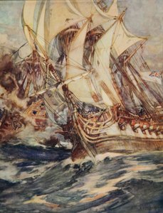 La Méduse brillante, illustration de « Le tambour de Drake et autres chansons de la mer » par Henry Newbolt (1862-1938) pub. 1905 - Arthur David McCormick