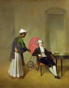 Un gentleman, possiblement William Hickey, et son serviteur indien, c.1785