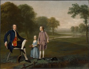 Richard Moreton, Esq. de Tackley avec son neveu et sa nièce John et Susanna Weyland - Arthur Devis
