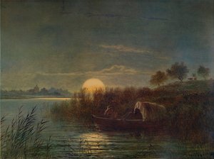 Scène de rivière au clair de lune, avec bateau, 1879, 1935 - Arthur Gilbert