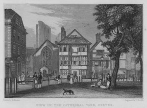 Vue dans la cour de la cathédrale, Exeter