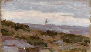 Étude de paysage avec moulin à vent à l