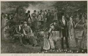 Une fête du soir dans les jardins de la Royal Botanic Society, Regent