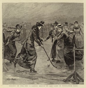 Hockey sur glace, un match de dames sur le lac de Wimbledon Park - Arthur Hopkins