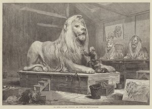 Sir Edwin Landseer modelant les lions pour Trafalgar Square