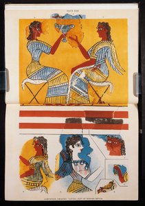 Reproduction de fresques par Sir Arthur John Evans, Le Palais de Minos à Knossos, édition 1921