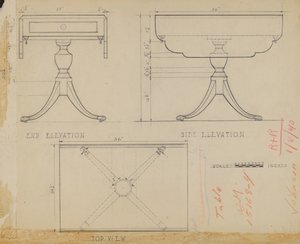 Table à pied avec abattant - Arthur Johnson