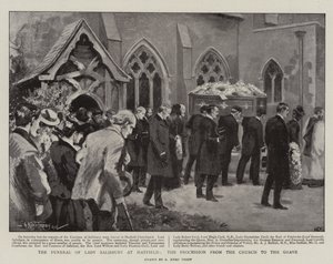 Les funérailles de Lady Salisbury à Hatfield, la procession de l