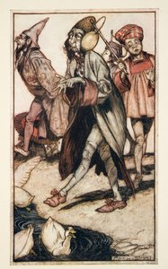 Un gentleman laputien se promenant, de Les Voyages de Gulliver par Jonathon Swift (1667 - 1745), pub. 1909