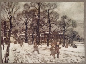 Un après-midi où les jardins étaient blancs de neige, de Peter Pan dans les jardins de Kensington par J M Barrie, pub. 1906