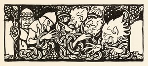 Becfola dans son char de La Cour de Becfola dans Contes de fées irlandais - Arthur Rackham