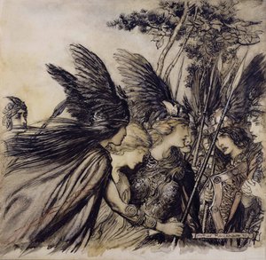 Brunnhilde implore les Walkyries, illustration de L