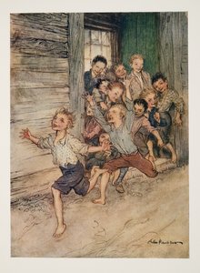 Éclatant comme une légion de jeunes diablotins, de La Légende de Sleepy Hollow par Washington Irving (1783 - 1859), pub. 1928