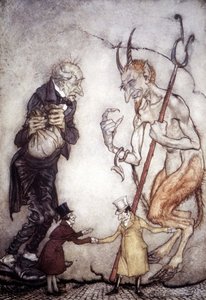 Conte de Noël par Charles Dickens (1812 - 1872), illustration par Arthur Rackham (1867-1939)