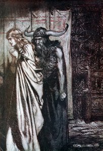 Ô femme trahie, je vengerai ta confiance trompée! Illustration pour Siegfried et Le Crépuscule des dieux - Arthur Rackham