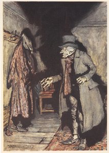 Scrooge dans sa maison la nuit
